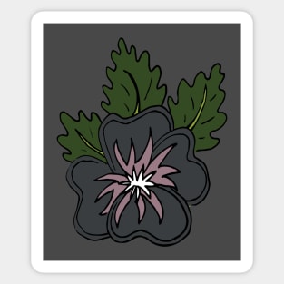 Single grey and mauve wild pansy flower illustration Sticker